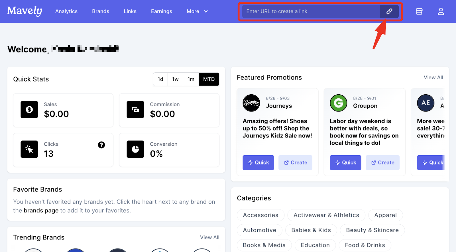 Desktop link creator screenshot
