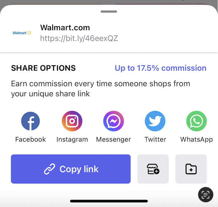 Generated link screenshot